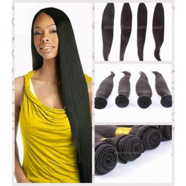 Hot 6A 3 Bundle 100% Unprocessed Virgin Brazilian Straight Human Hair Extensions #2 image