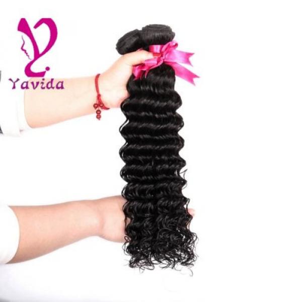 THICK Deep Curly Wavy Virgin Brazilian Human Hair Extensions Weft 300g/3 Bundles #3 image