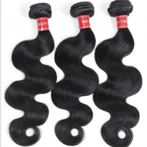 New Hot 100% Brazilian Peruvian Real Virgin Human Hair Extensions Wefts 7A Weave #1 image