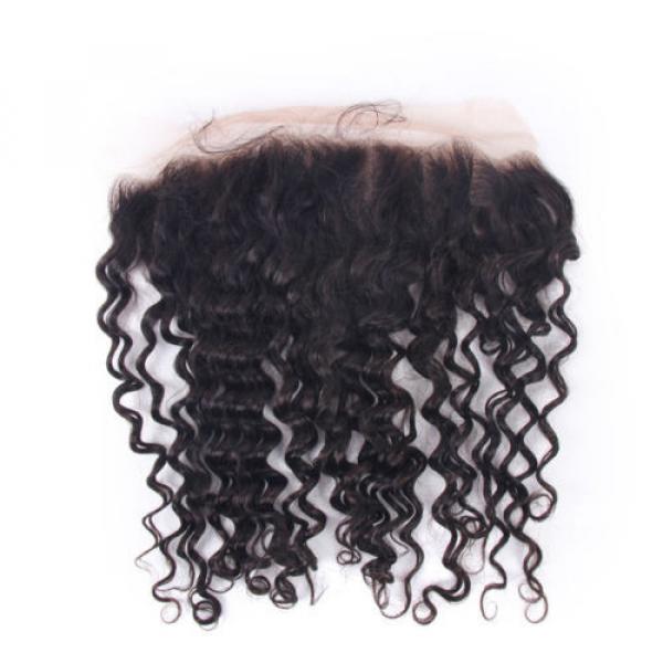 13&#034;x4 Lace Frontal with 3 Bundles 7A Brazilian Curly Virgin Human Hair Weft 300g #3 image