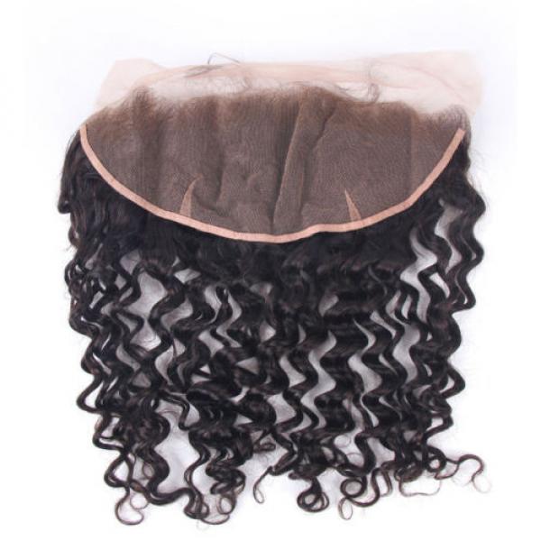 13&#034;x4 Lace Frontal with 3 Bundles 7A Brazilian Curly Virgin Human Hair Weft 300g #4 image