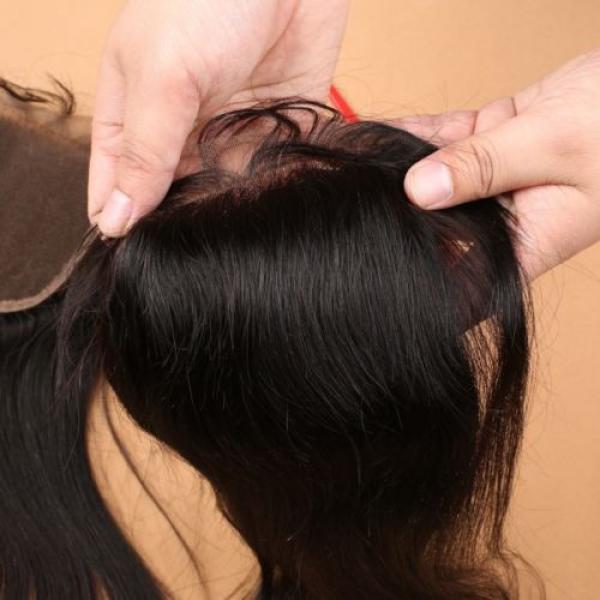 7A 4*4 Lace Closure 100% Brazilian Baby Virgin Human Hair Straight Natural Black #4 image