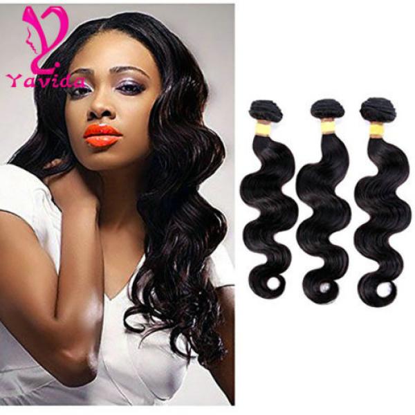 Body Wave Human Hair 3 Bundles 100% Brazilian Virgin Hair Extensions Weft  300g #1 image