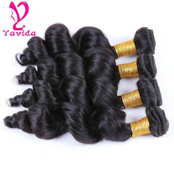 7A Unprocessed Virgin Brazilian Loose Wave Hair Weft Extension 400g/4Bundles #3 image