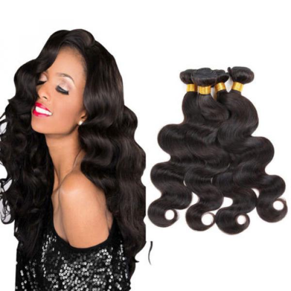 4 bundles/200g Brazilian Virgin Remy body wave Human Hair Weave Extensions Weft #1 image
