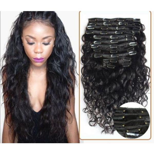 120g/8pcs 7A Brazilian Water Wave Human Hair Extensions Wave Virgin Clip In Hair #1 image