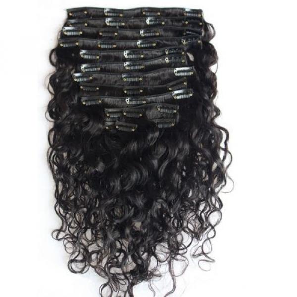 120g/8pcs 7A Brazilian Water Wave Human Hair Extensions Wave Virgin Clip In Hair #2 image