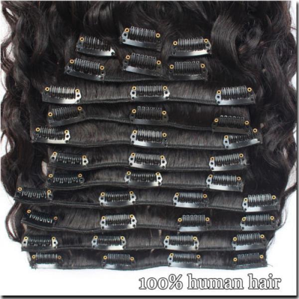 120g/8pcs 7A Brazilian Water Wave Human Hair Extensions Wave Virgin Clip In Hair #3 image