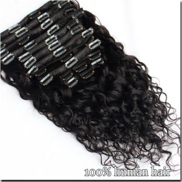 120g/8pcs 7A Brazilian Water Wave Human Hair Extensions Wave Virgin Clip In Hair #4 image