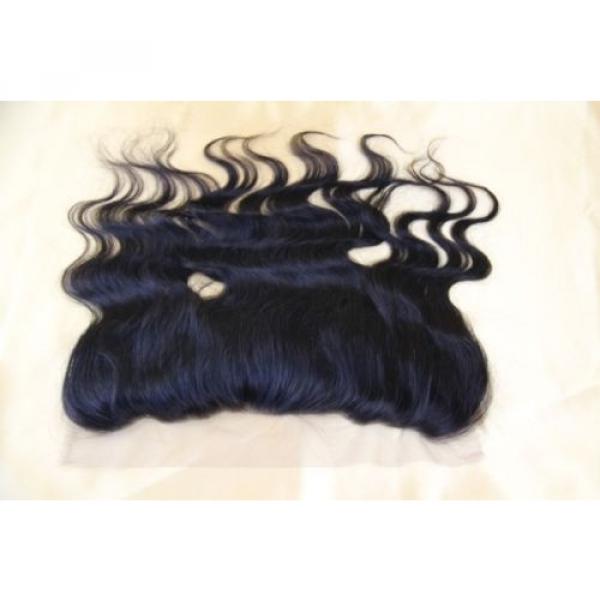 Brazilian Virgin Hair Natural Looking Swiss Lace Frontal Closure Wavy 13x4 Inch #1 image