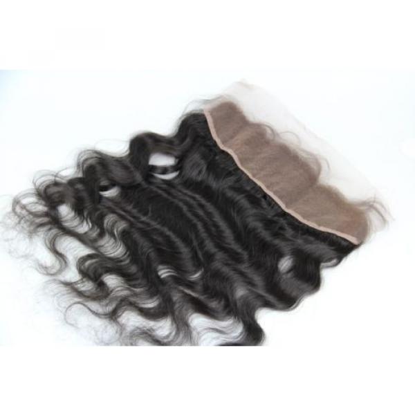 Brazilian Virgin Hair Natural Looking Swiss Lace Frontal Closure Wavy 13x4 Inch #3 image