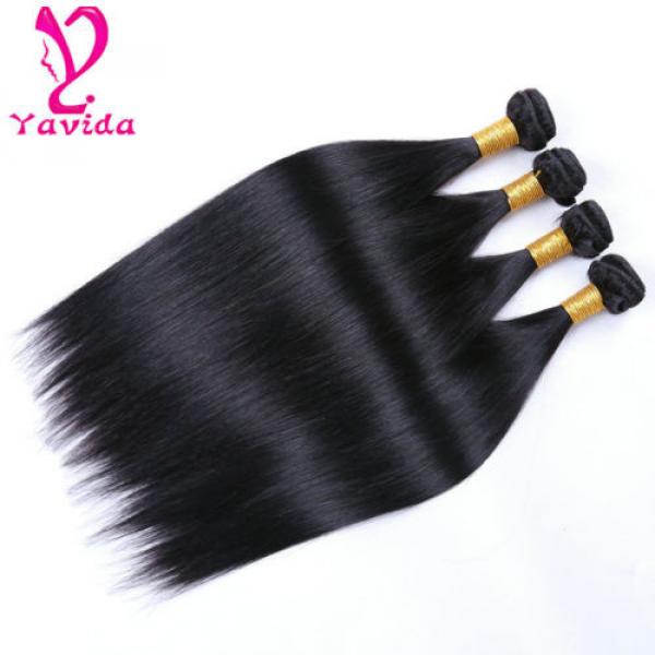 400g 100% Unprocessed Virgin Brazilian Straight Hair Extensions Human Weave Weft #3 image
