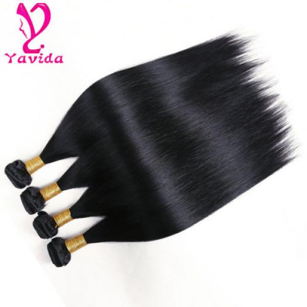 400g 100% Unprocessed Virgin Brazilian Straight Hair Extensions Human Weave Weft #5 image