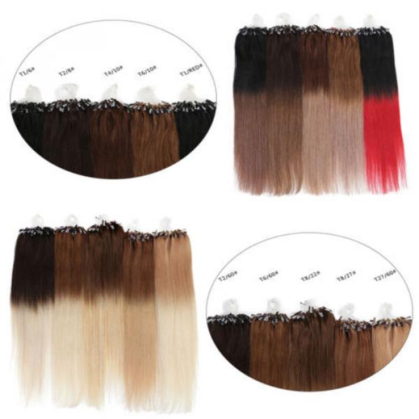 7A 50S Ombre Remy Micro Loop Ring Hair Extensions Brazilian Virgin Hair 1.0g/s #2 image