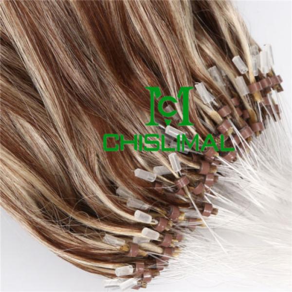 7A 50S Ombre Remy Micro Loop Ring Hair Extensions Brazilian Virgin Hair 1.0g/s #3 image