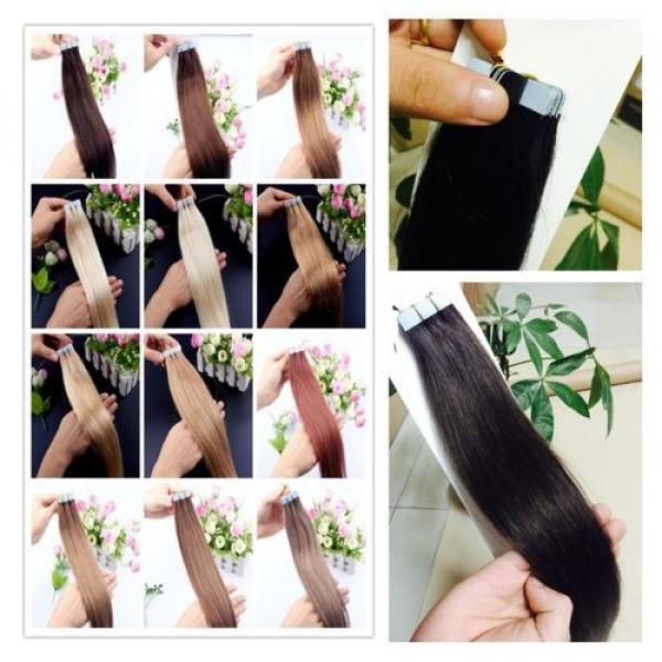 20pc Remy Brazilian Tape in Skin Weft Omber Virgin Human Hair Extensions 16&#034;-26&#034; #1 image