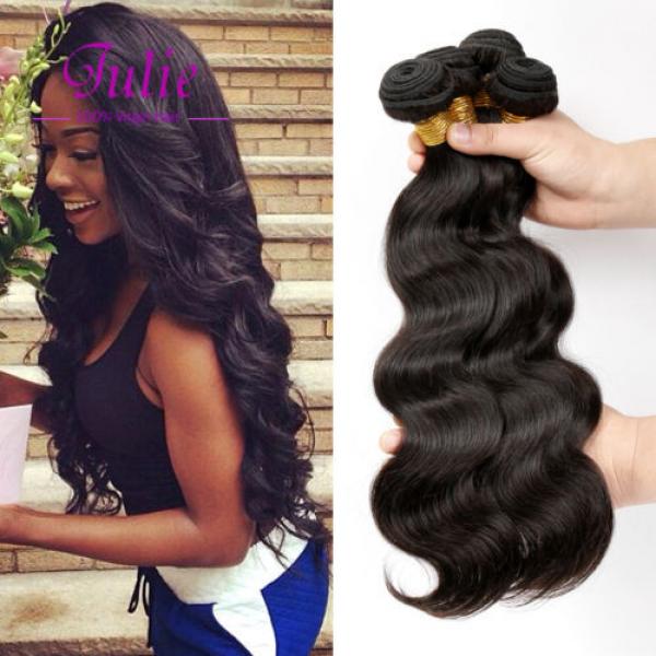 Virgin Brazilian Body Wave Human Hair Extensions 4 Bundles with Lace Closure #1 image
