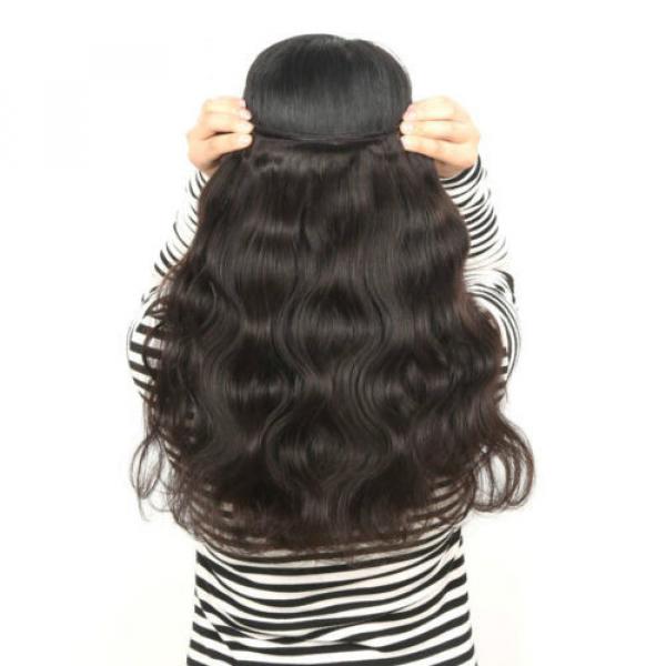 Virgin Brazilian Body Wave Human Hair Extensions 4 Bundles with Lace Closure #3 image