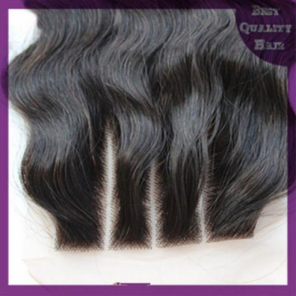 10&#039;&#039; 3 Way Parts Lace Closure Top Closure Brazilian Vrigen Human Hair Extensions #2 image