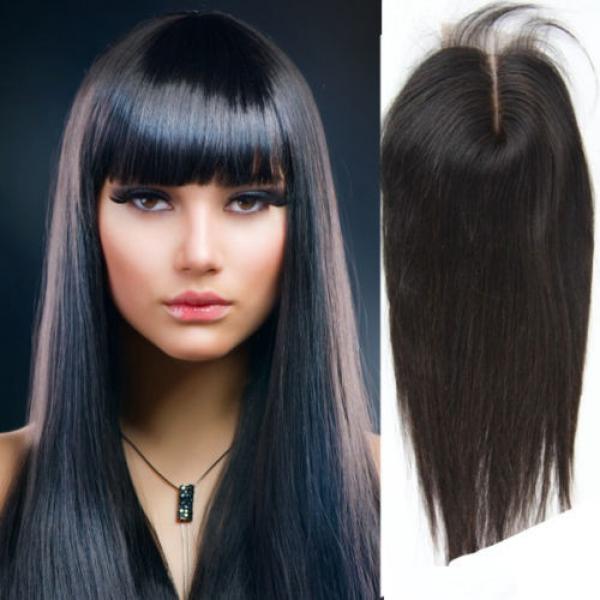 4&#034;x4&#034; Wave Lace Top Closure 100% Remy Brazilian Virgin Human Hair Natural Color #2 image