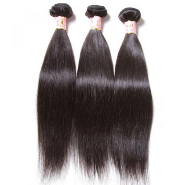 3 Bundles/300g Brazilian Silky Straight 100% Virgin Human Hair Extensions Weft #3 image