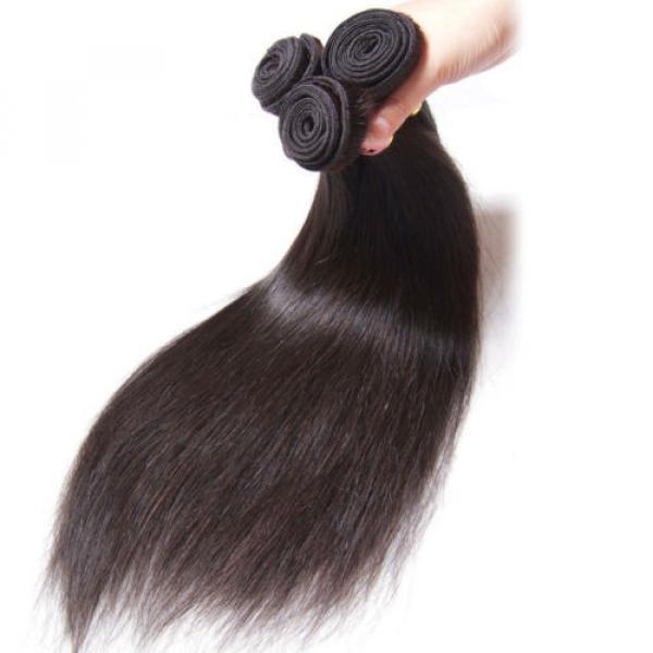 3 Bundles/300g Brazilian Silky Straight 100% Virgin Human Hair Extensions Weft #4 image