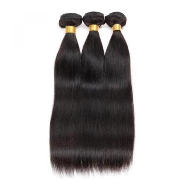 3Bundles Virgin Brazilian Human Hair 100% Real Straight Silky Natural Black Hair #2 image