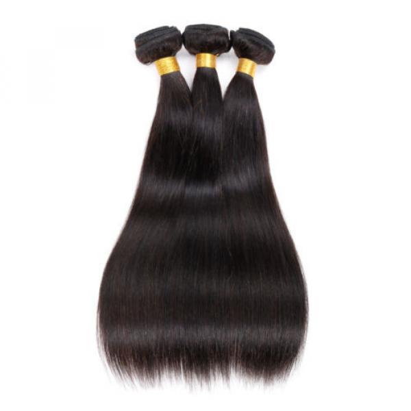 3Bundles Virgin Brazilian Human Hair 100% Real Straight Silky Natural Black Hair #3 image