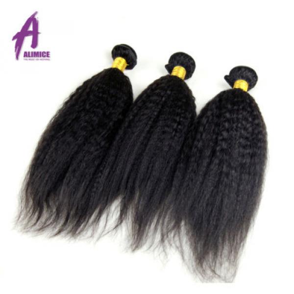 Kinky Straight Brazilian Virgin Human Hair Extensions Weave 3 Bundles 300g 7A #2 image