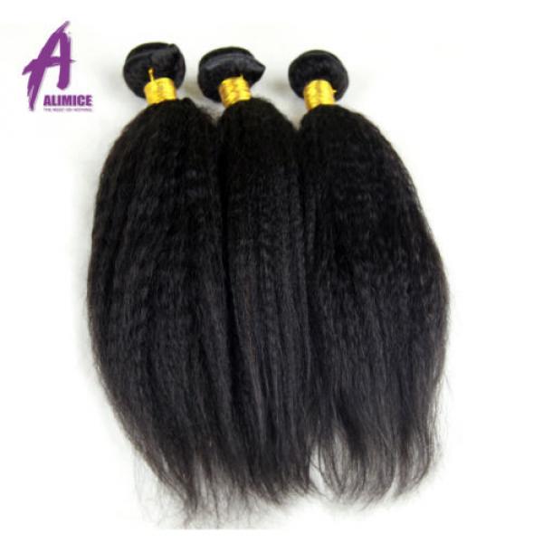 Kinky Straight Brazilian Virgin Human Hair Extensions Weave 3 Bundles 300g 7A #3 image
