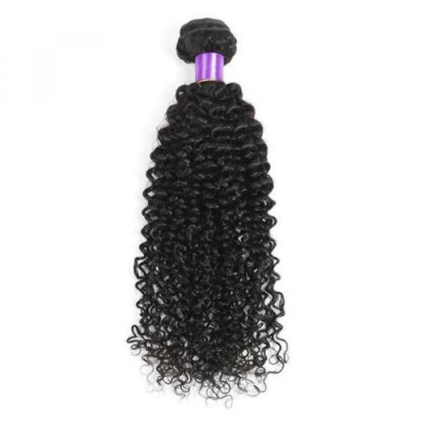 Brazilian kinky curly virgin hair weave human hair weft natural color 12&#034; 100g #1 image
