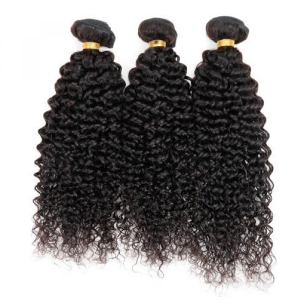 Brazilian kinky curly virgin hair weave human hair weft natural color 12&#034; 100g #4 image
