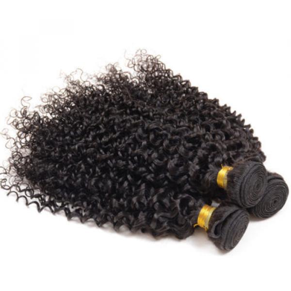 Brazilian kinky curly virgin hair weave human hair weft natural color 12&#034; 100g #5 image