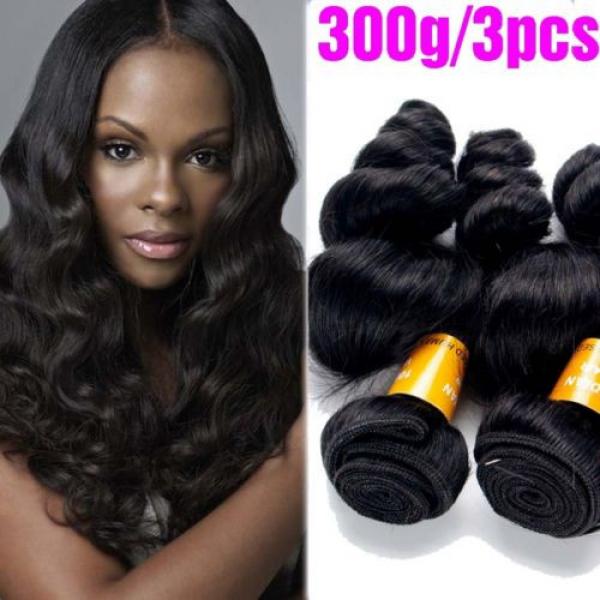 Virgin Brazilian Hair Bundles 3 Bundles/300g Loose Wave Human Hair Weave #1 image