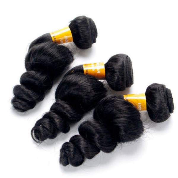 Virgin Brazilian Hair Bundles 3 Bundles/300g Loose Wave Human Hair Weave #2 image