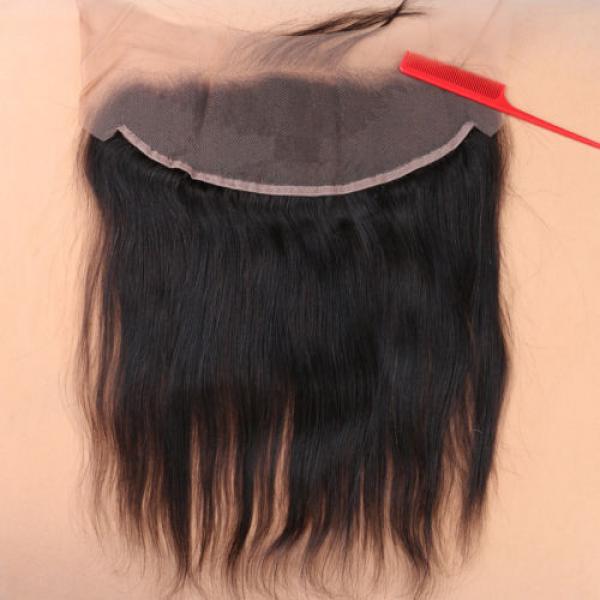Remy Brazilian Human Virgin Hair Straight 13*4 Ear to Ear Lace Frontal Closure #1 image