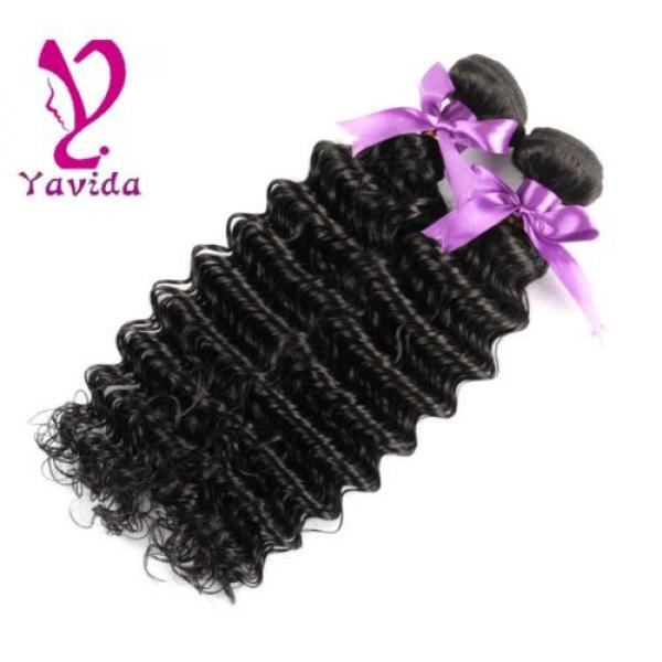 7A 100% Unprocessed Virgin Brazilian Deep Wave Hair Natural Black 2 Bundle/200g #1 image