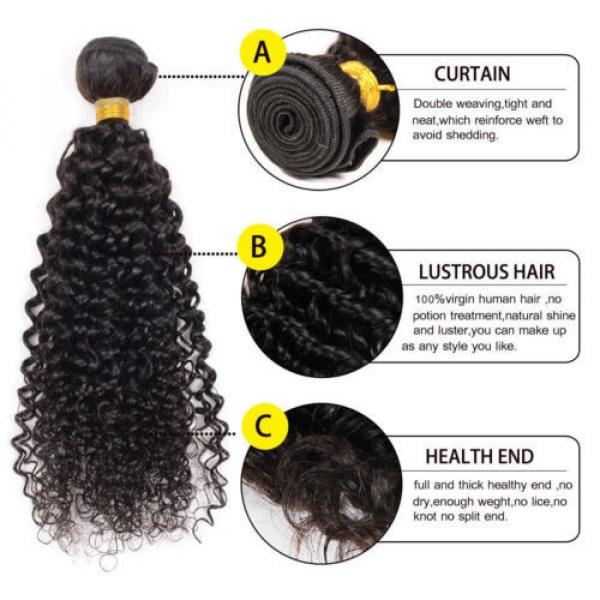 4 bundles Brazilian Virgin Remy Hair kinky curly Human Hair Weave Extensions #4 image