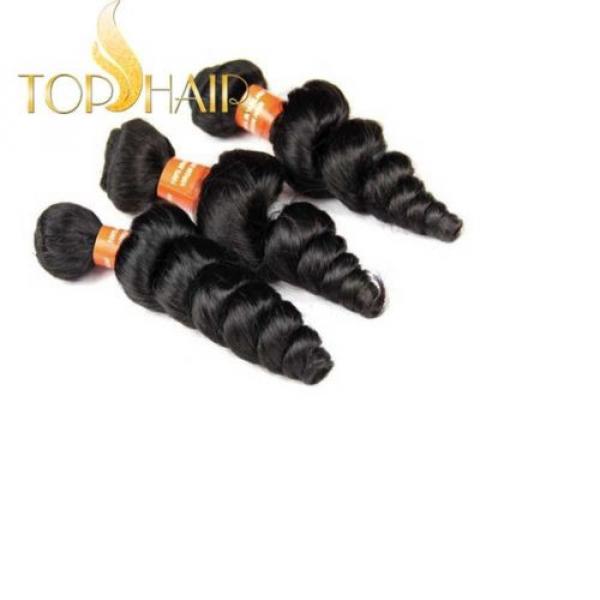 100% Virgin Brazilian Loose Wave Weave Remy Human Hair Weft Wavy 3bundles/150g #3 image