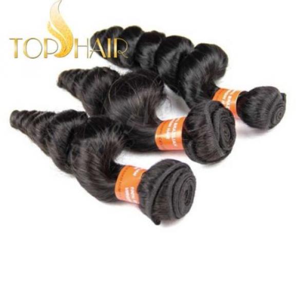 100% Virgin Brazilian Loose Wave Weave Remy Human Hair Weft Wavy 3bundles/150g #4 image