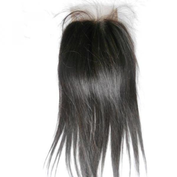 Brazilian Virgin Human Hair Straight/Body Wave Lace Closure 1B Black Piece 3.5*4 #1 image