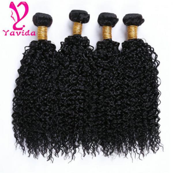 400g/4 Bundles 7A Kinky Curly Virgin Brazilian Human Hair Weft Extensions #2 image