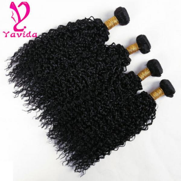 400g/4 Bundles 7A Kinky Curly Virgin Brazilian Human Hair Weft Extensions #3 image