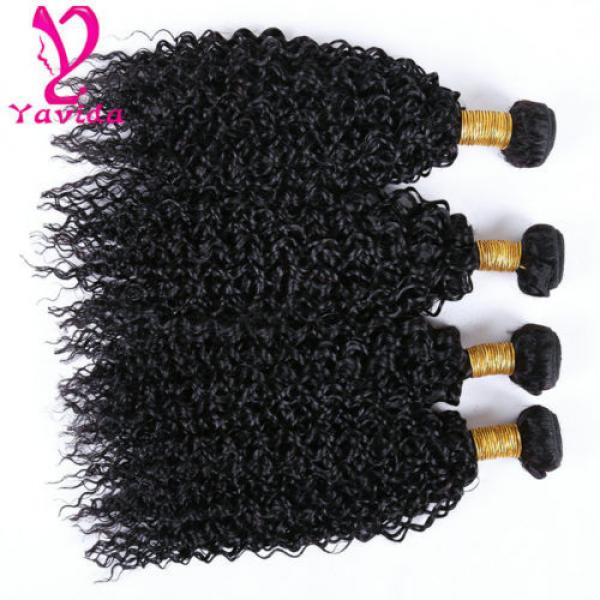 400g/4 Bundles 7A Kinky Curly Virgin Brazilian Human Hair Weft Extensions #4 image
