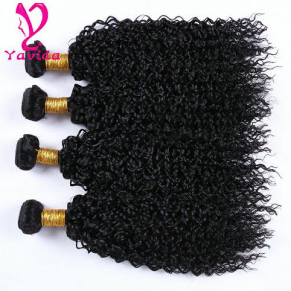 400g/4 Bundles 7A Kinky Curly Virgin Brazilian Human Hair Weft Extensions #5 image