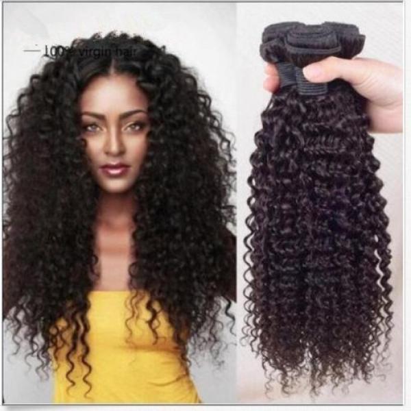 Brazilian Virgin Remy hair Curly Wavy  Human Hair Weave Extensions 150g 3Bundles #1 image