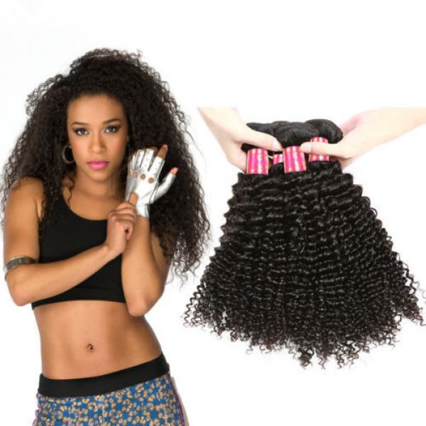 Brazilian Virgin Remy hair Curly Wavy  Human Hair Weave Extensions 150g 3Bundles #2 image