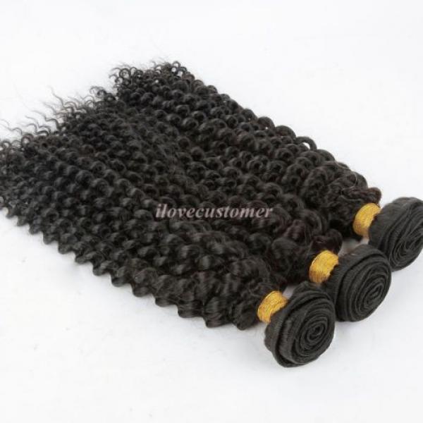 Brazilian Virgin Remy hair Curly Wavy  Human Hair Weave Extensions 150g 3Bundles #4 image