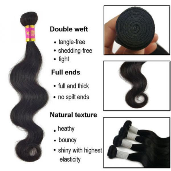 4 Bundles 200g 100% Brazilian Body Wave Virgin Hair Weft Hair Bundle 14 16 18 20 #3 image