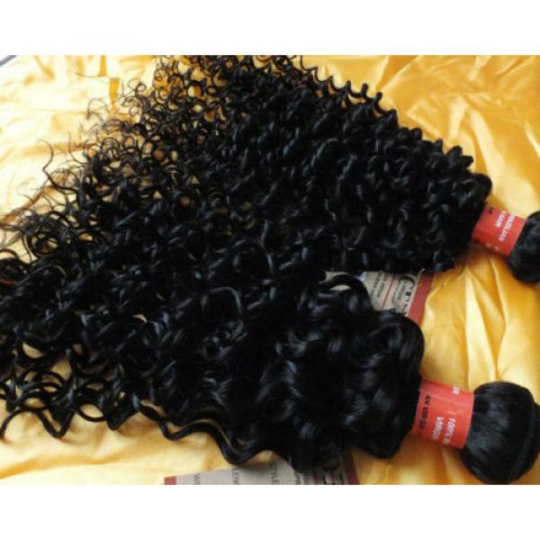 Brazilian Curly Weave Virgin hair extension 4 bundles/200g Natural Black Hair #3 image